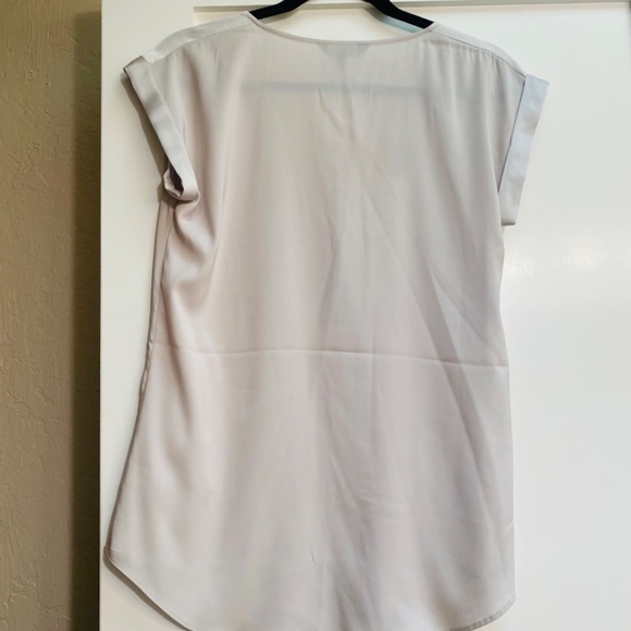 Express Short Sleeve Satin Blouse - Picture 7 of 9